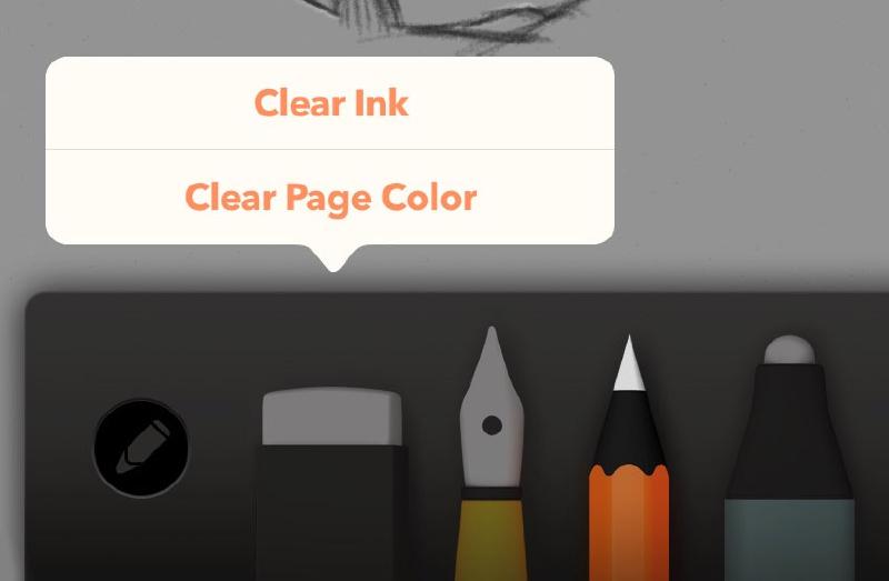 screenshot of Paper’s clear page color option