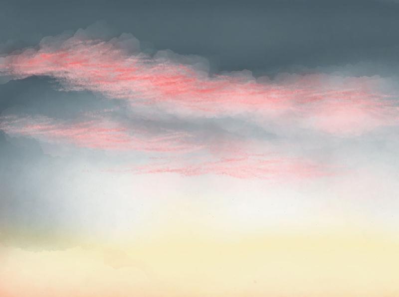 Screenshot of pink wispy clouds in Paper