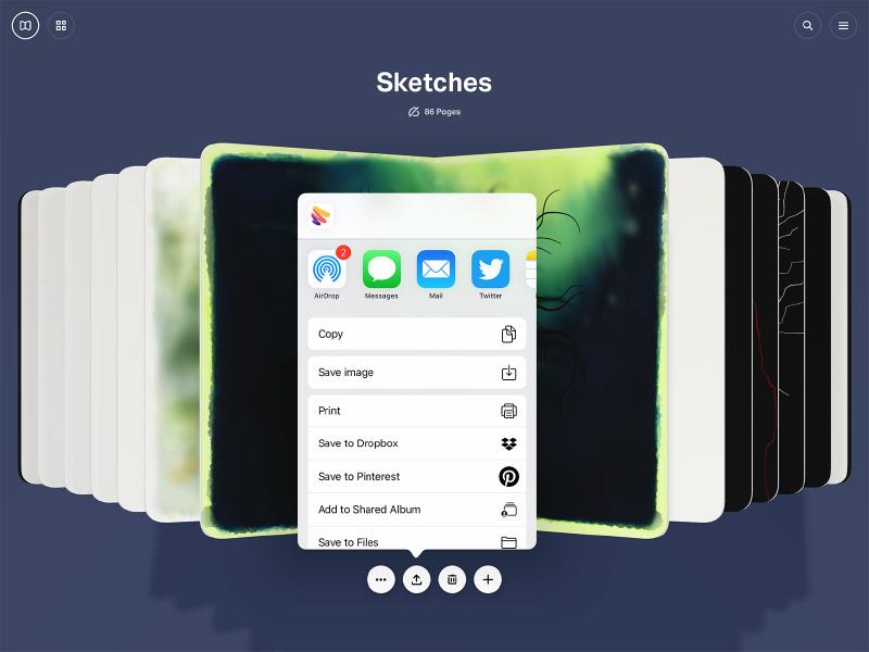 Save image share sheet in Paper by WeTransfer on iPadOS