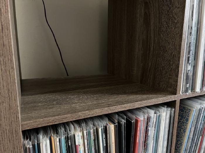 Empty cube shelf.