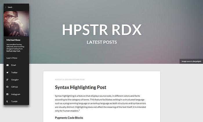 HPSTR Jekyll theme screenshot