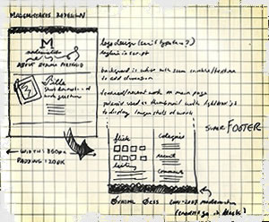 Sketch of a page layout for mademistakes.com