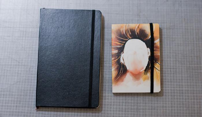 Comparing a classic Moleskine Notebook to a Paper printed book.