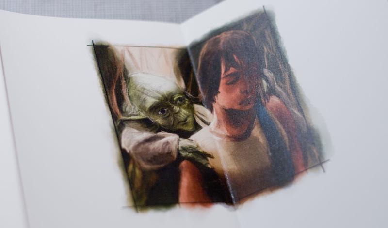 Yoda and Luke Skywalker Paper drawing printed in a Paper Moleskine book