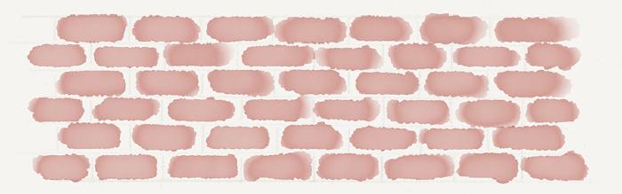 Screenshot of brick placement painted with Papers watercolor brush tool.