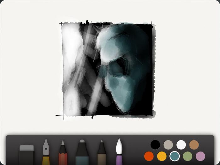 Use light watercolors to build up a face with Paper 53.