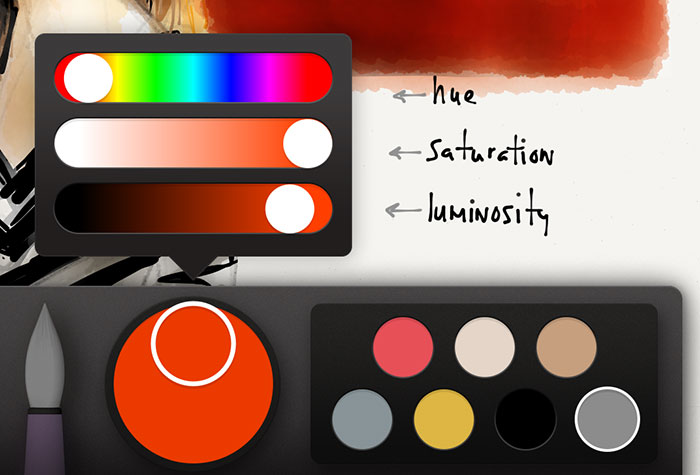 Color picker sliders screenshot