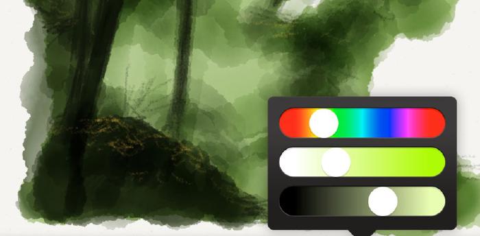 screenshot of subtle watercolor shadows