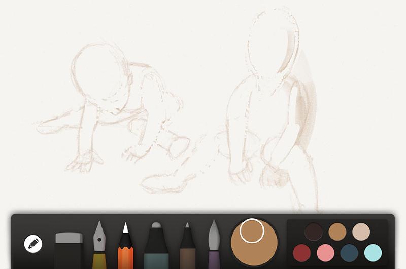 partially erased sketched of toddlers