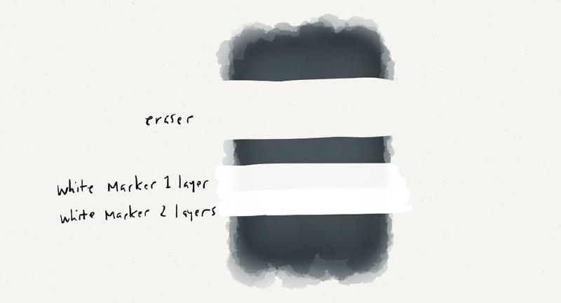 Paper Eraser tool compared against marker lines screenshot.