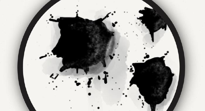 Zoomed in screenshot of ink blobs created in Paper app