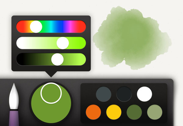 screenshot of leaf base color mixer