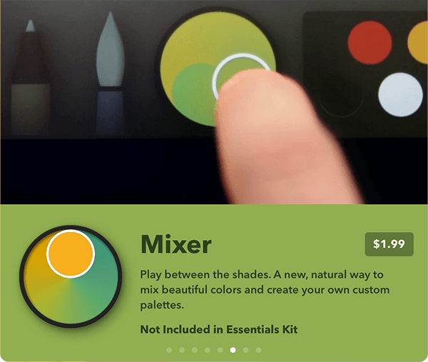 Paper 53 Mixer In-App purchase screenshot of the color mixer video.