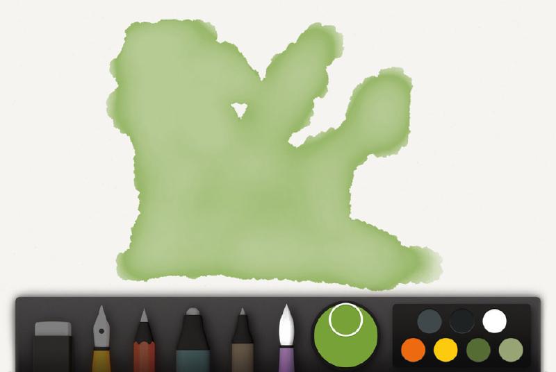 screenshot of watercolor tree shape