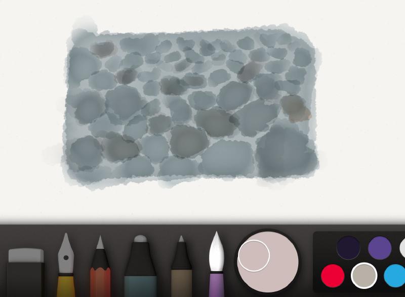 Screenshot of pebble shapes with color variations