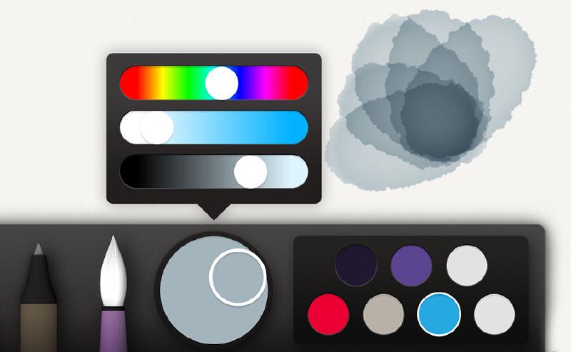screenshot of blue-gray water color mix