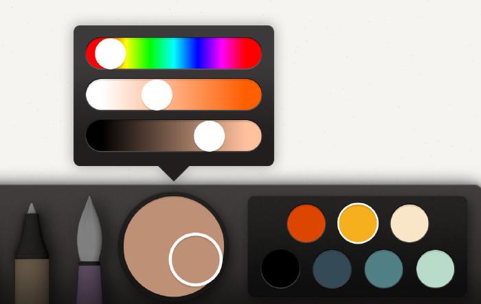 Screenshot of medium brown color mix in Paper for iPadOS