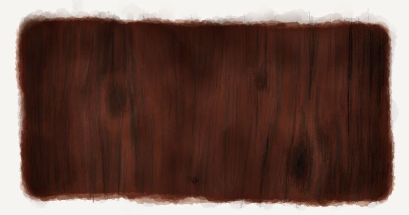 Screenshot of wood cracks drawn in Paper for iPad.