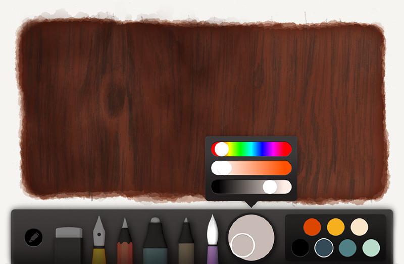 Drawn wood texture in Paper for iPadOS.
