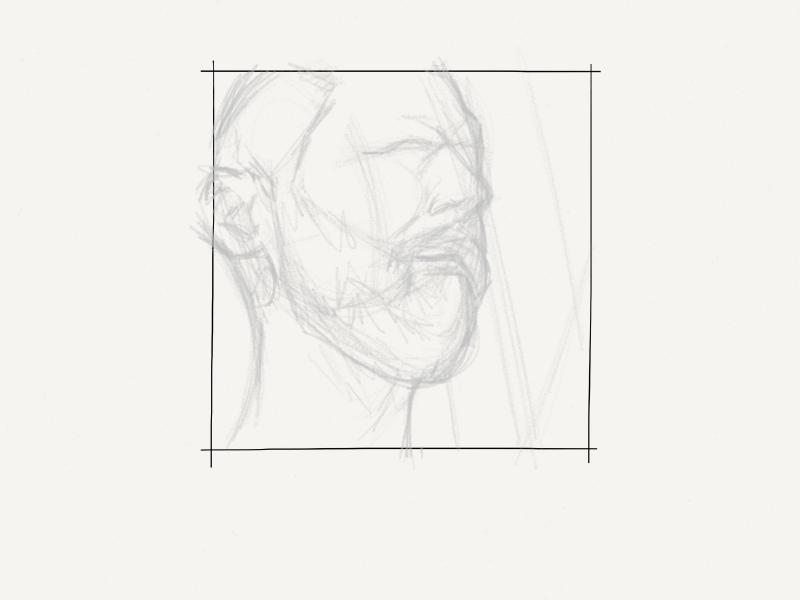 Sketching out a face with the pencil tool
