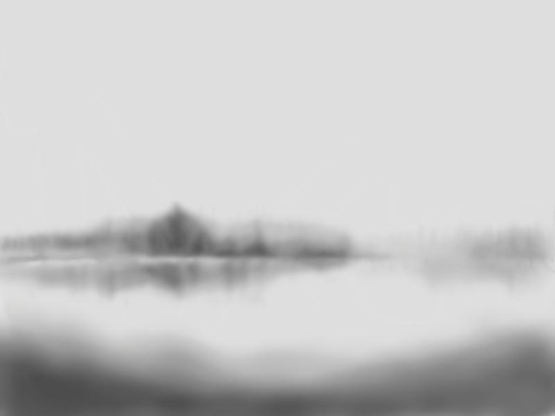 Two sets of trees drawn in gray, blurred.