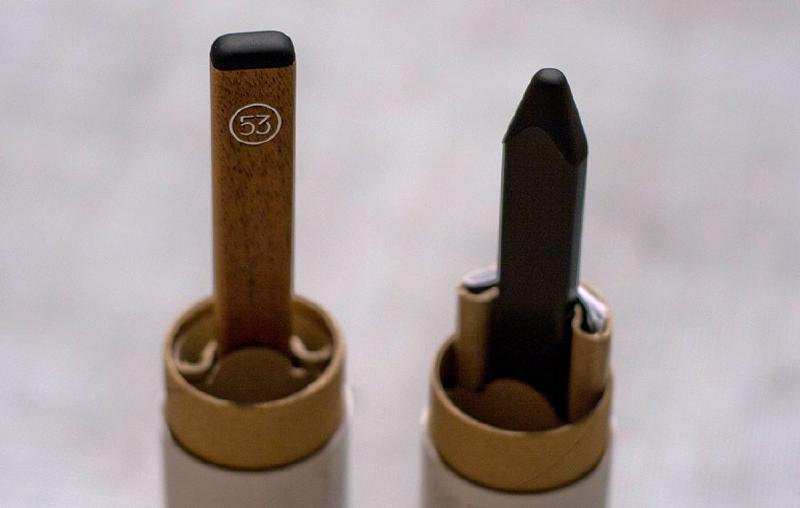 Walnut and Graphite FiftyThree Pencil models side by side